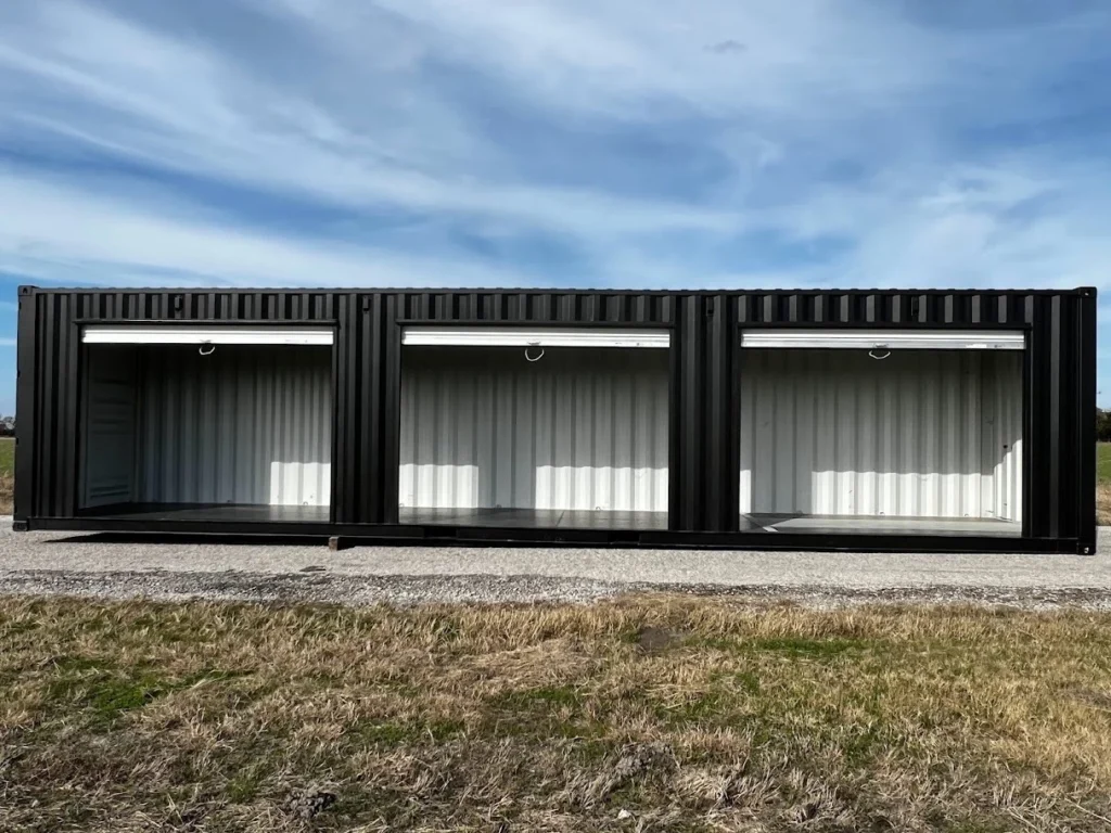 40ft Shipping Container With 3 Roll-Up Side Doors