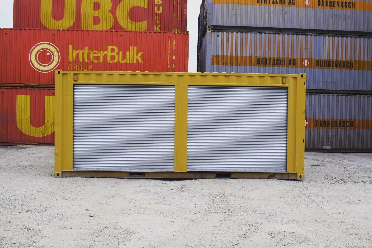 Yellow 20ft Container – Dual Side Roll-Up Doors - Image 3